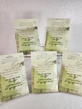 Cottage Core Lemongrass Ginger Scented Sachet Drawer Scent Bags 5 Packs of 2